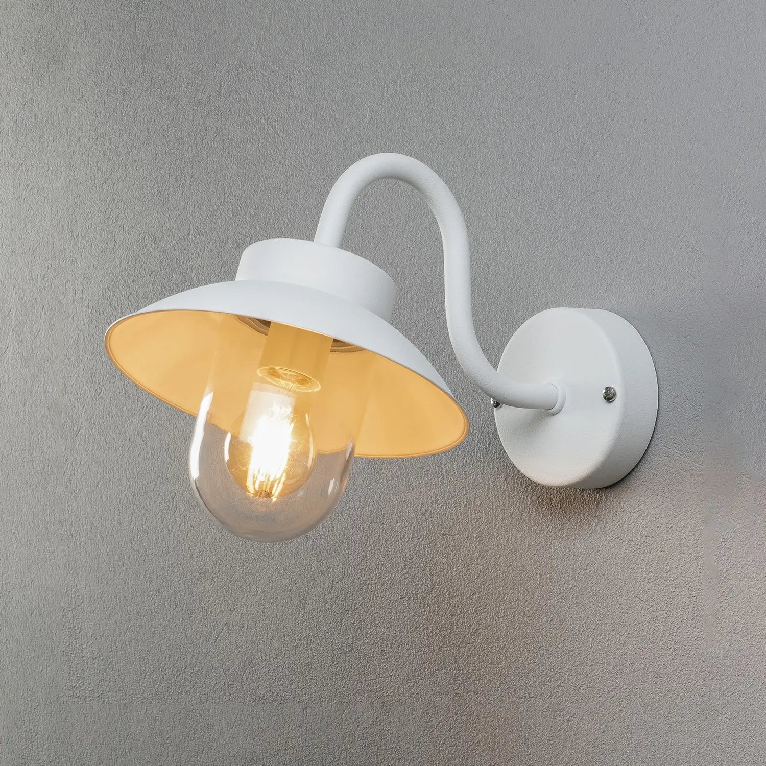 B-Ware Konstsmide Außenwandleuchte Lampe Vega Mini Außenleuchte Weiß Breite 22 Cm    - 7318304172501