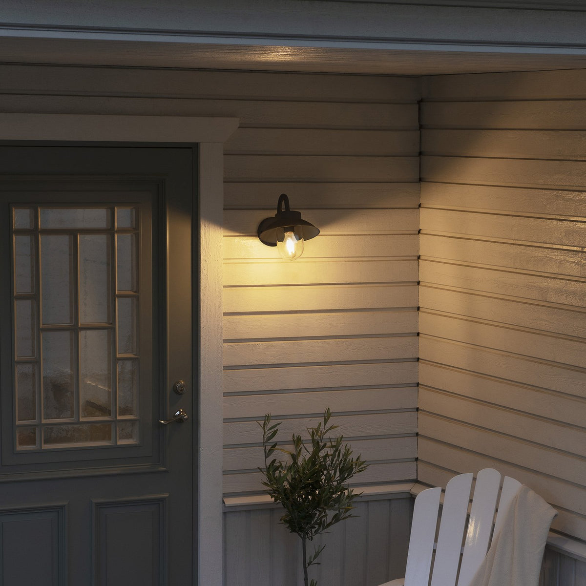 Konstsmide Außenwandleuchte Lampe Vega Mini Außenleuchte weiß Breite 22 cm - 7318304172501