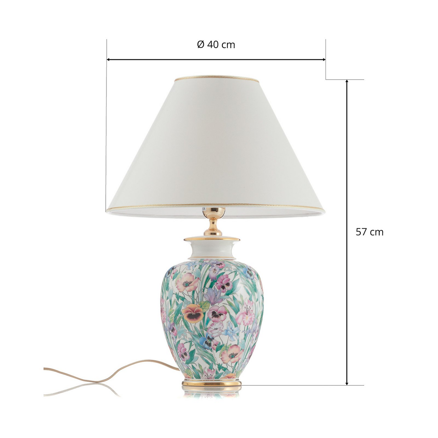 B-Ware Austrolux Tischlampe Leuchte Giardino Panse 40 Cm Keramik Vergoldet