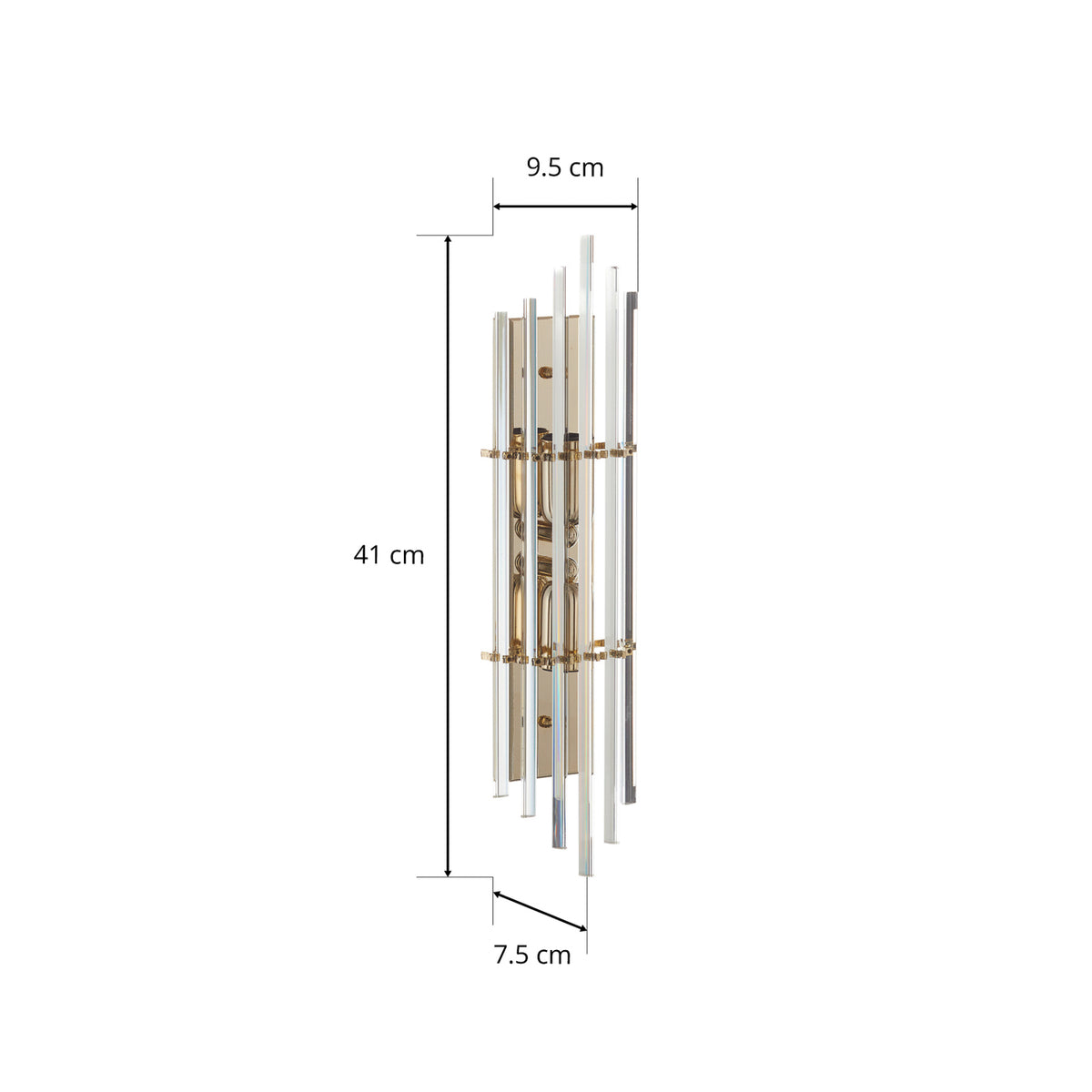 Austrolux Wandleuchte Lampe Ontario gold transparent Glas 41 cm 24K vergoldet - 9008447234928