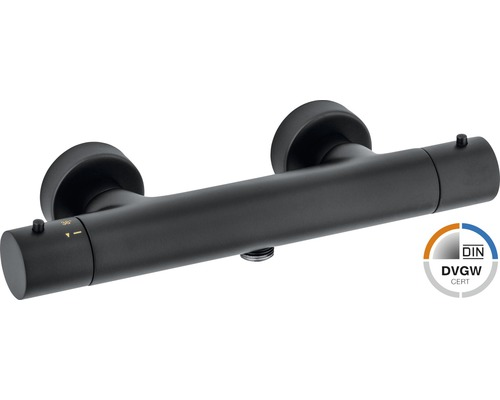 B-Ware Avital Thermostat Duscharmatur Selena Duschgarnitur Mischbatterie Matt Schwarz - 4306517431969