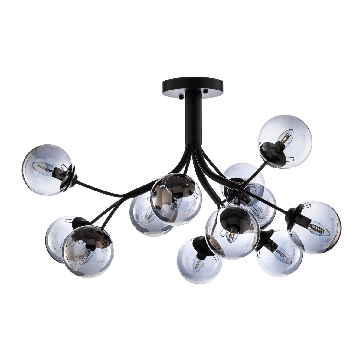 Avonni Deckenleuchte AV-4286-12-BSY mit Rauchglaskugeln Deckenlampe Lampe Spot - 8698957178488