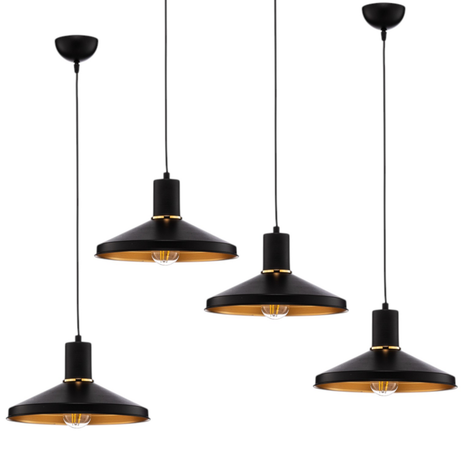 Avonni  Hängeleuchte Av 4106 M24 Bsy Aus Metall Schwarz Deckenlampe 4 Stück B-Ware - 8698957173223