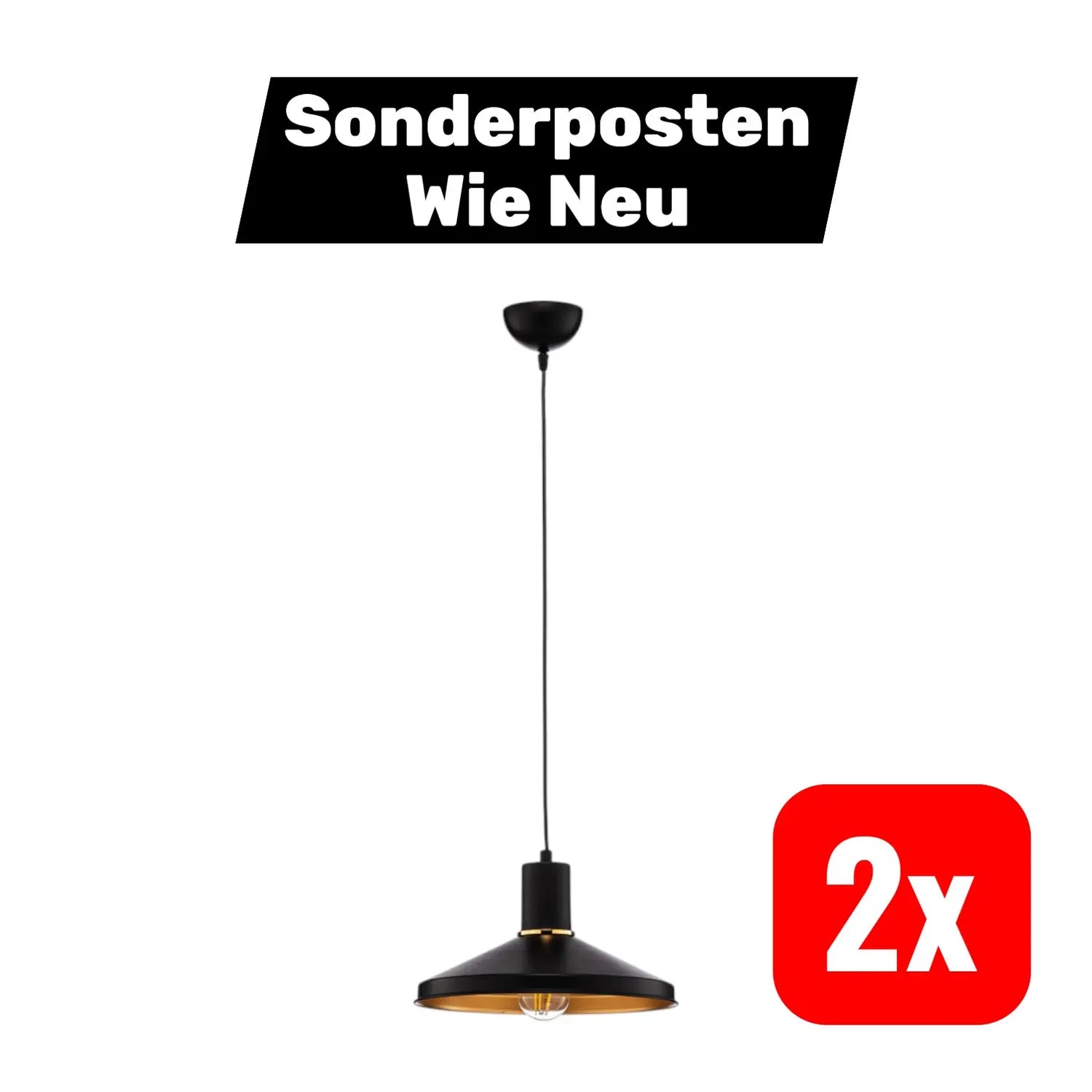 B-Ware Avonni  Hängeleuchte Av 4106 M24 Bsy Aus Metall Schwarz Deckenlampe 2 Stück - 8698957173223