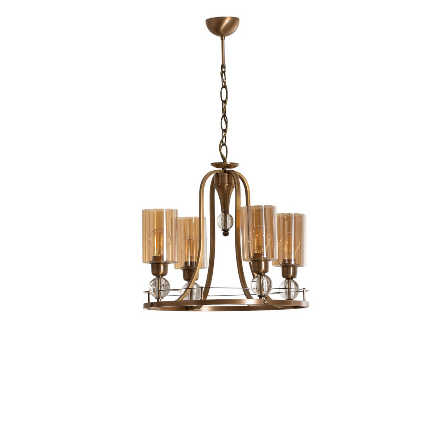 Avonni Jadina Kronleuchter Deckenleuchte Lampe Gold Antik 4flg ø50cm Metall Glas B-Ware - 8698957120470