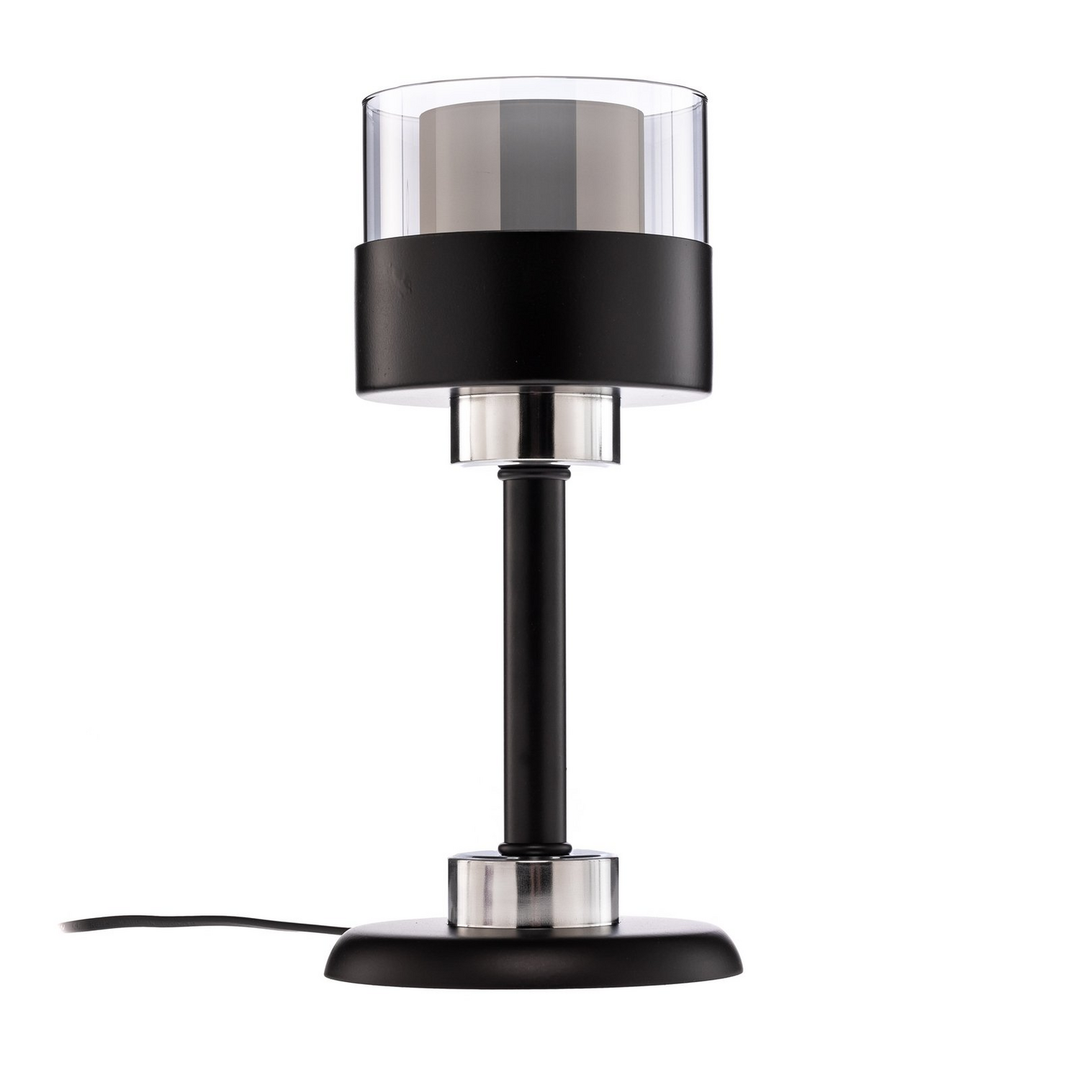 Avonni Tischleuchte Lampe Ml 4288 1 Bsy Schwarz Rauchgrau E27 Metall Glas Leuchte B-Ware - 8698957164023