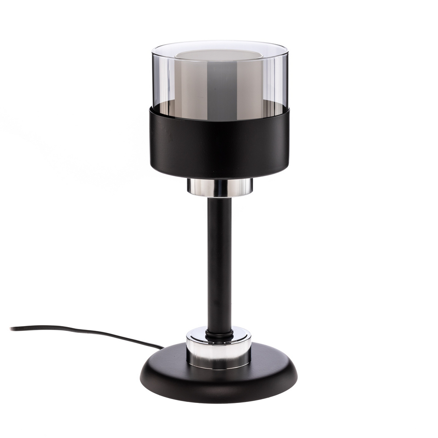 Avonni Tischleuchte Lampe Ml 4288 1 Bsy Schwarz Rauchgrau E27 Metall Glas Leuchte B-Ware - 8698957164023