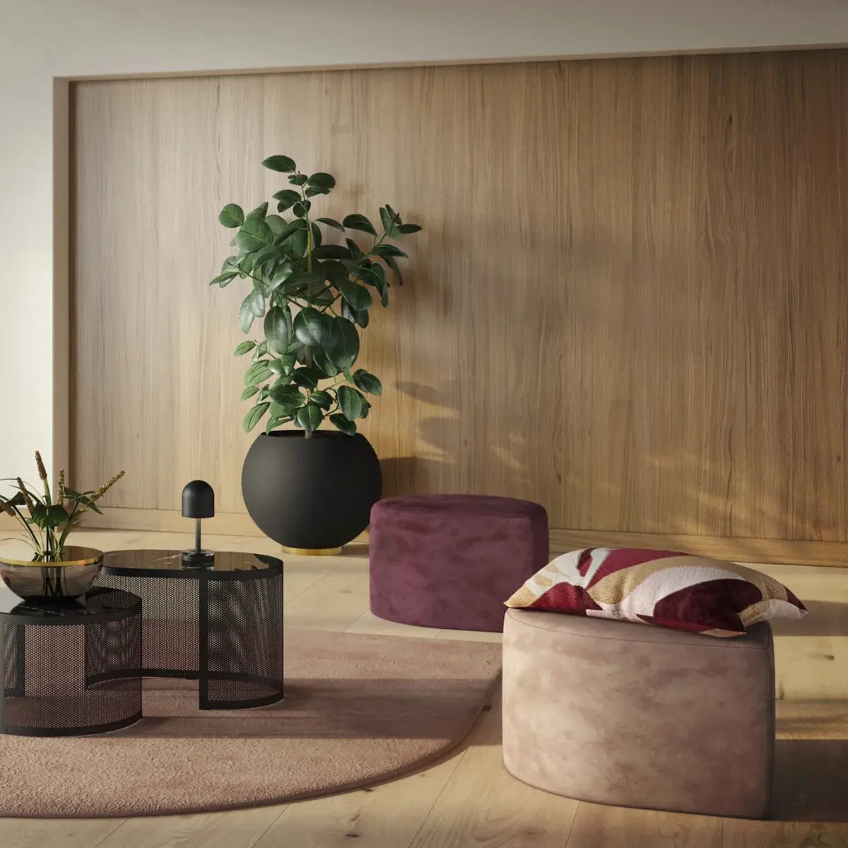 B-Ware Aytm Blumentopf Pflanzgefäß Globe Schwarz Aluminium Edelstahl Rund 37x32 Cm - 5704444093301