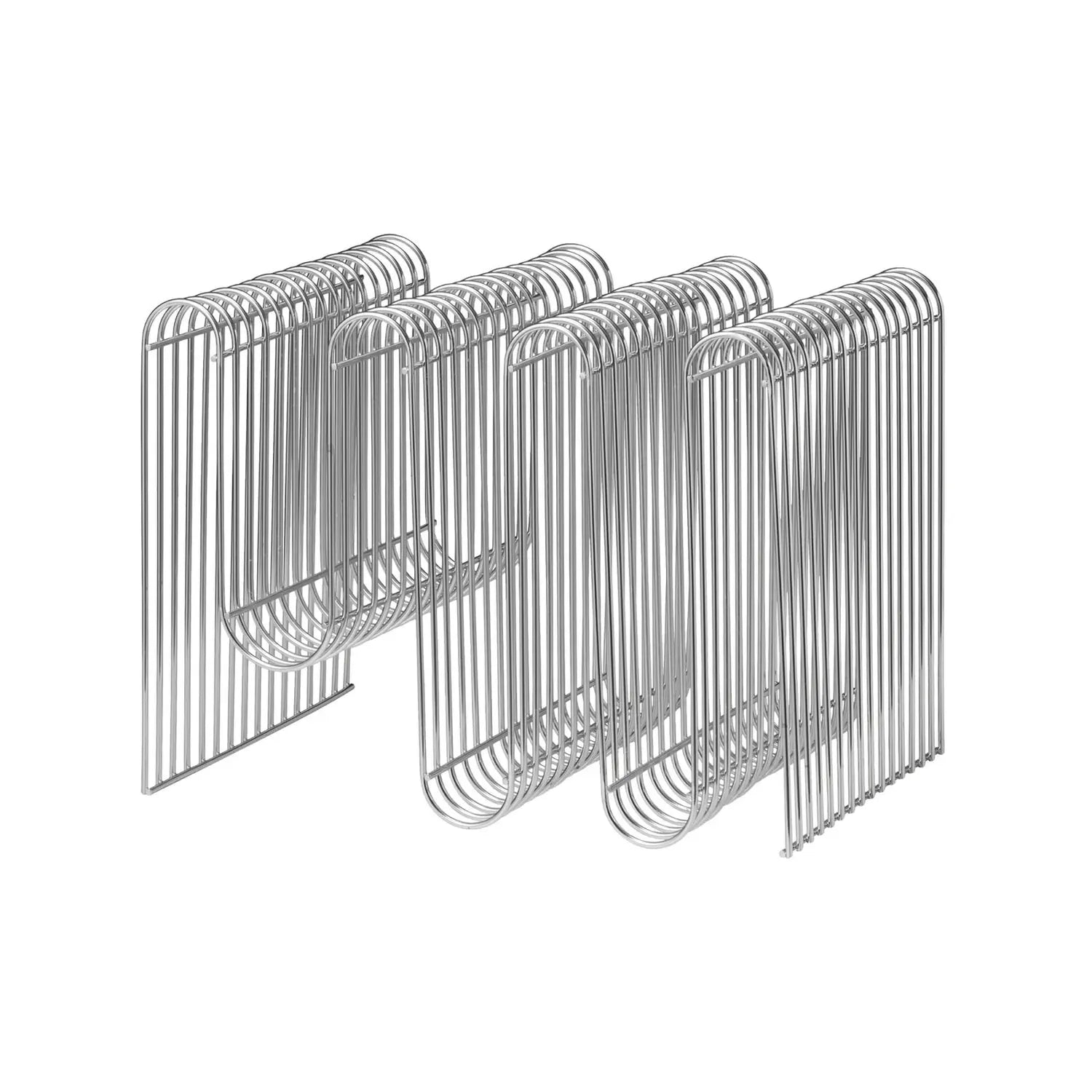 B-Ware Aytm Curva Zeitungsständer Zeitungskorb Zeitungshalter Magazin Dekoration Silber - 5704444055064