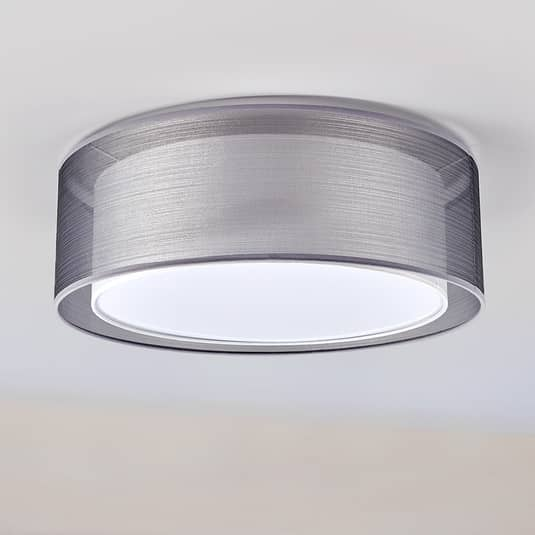 Lindby Deckenlampe Nica Lampe Leuchte Deckenleuchte 60W Wohnzimmer 53 cm grau481