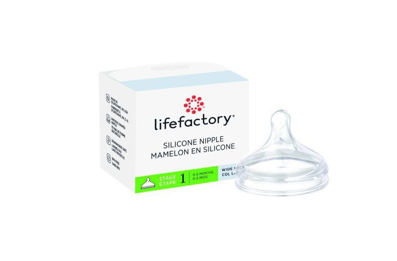 Lifefactory Silikonsauger für Baby-Weithalsflaschen Flaschenaufsatz 4 STÜCK
