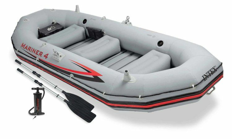 Intex Aufblasboot Schlauchboot Ruderboot Paddelboot Angelboot Mariner 4 Set B-Ware