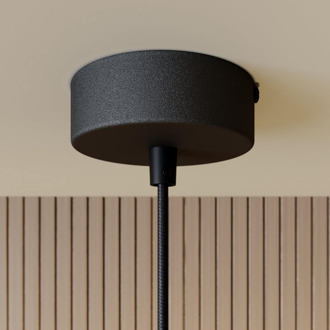 Hängeleuchte Lampe Leuchte Hängelampe Deckelampe Rif aus Metall, schwarz Ø 25 cm