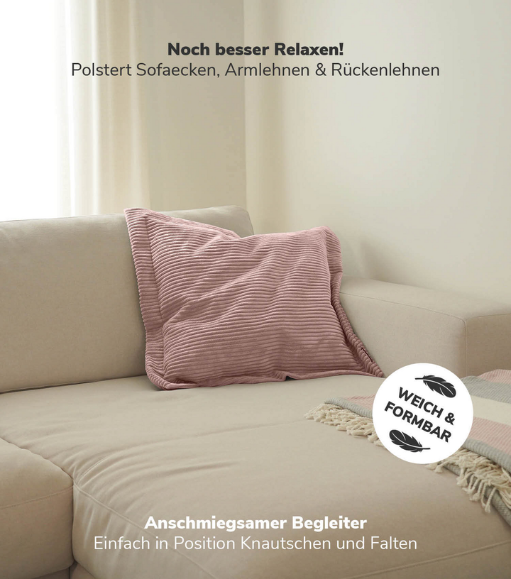 Mokebo Sofakissen Aus Cord 'Das Wölkchen', Gemütliches & Anschmiegsames Couchkis B-Ware - 4262436123500