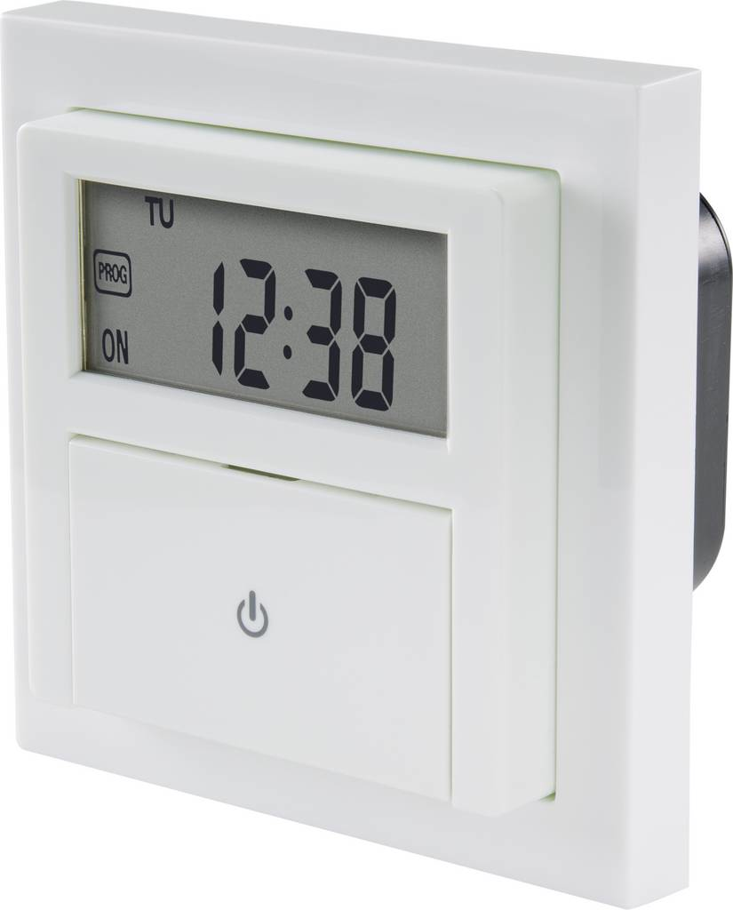 Minuteur numérique encastrable Sygonix Sy 4504968 avec programme hebdomadaire, 1800 W, compte à rebours, blanc, produit de seconde main.