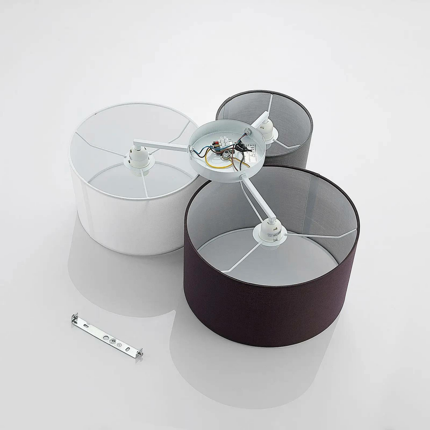 B-Ware Lindby Laurenz Deckenlampe Deckenlicht Lampe Leuchte 3 Flammig E27 Grau Braun966