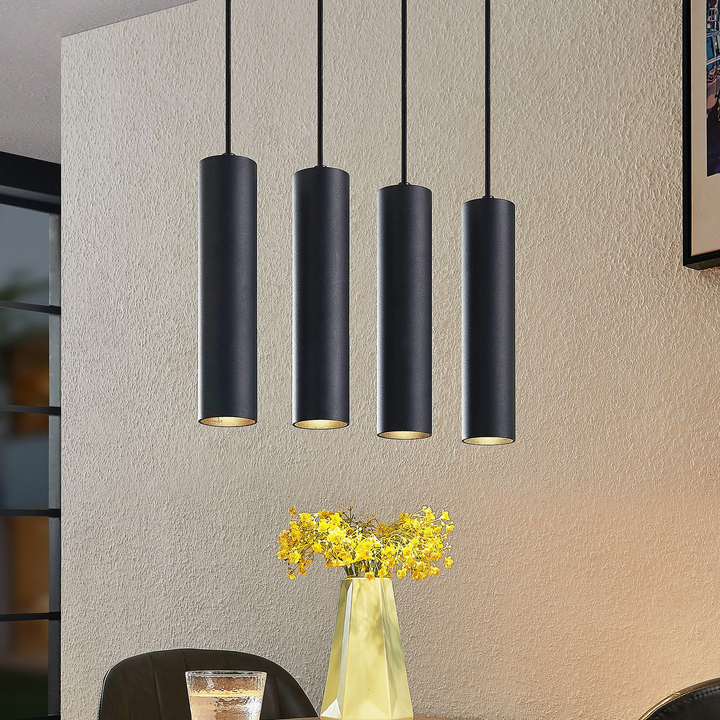 Prios Neliyah Hängeleuchte Deckenlampe Pendelleuchte Gu10 Rund Schwarz 4 Flg B-Ware - 4251911711608