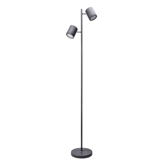 Lindby Emelja LED-Stehleuchte Standleuchte Stehlampe Leselampe GU10 2-flg grau