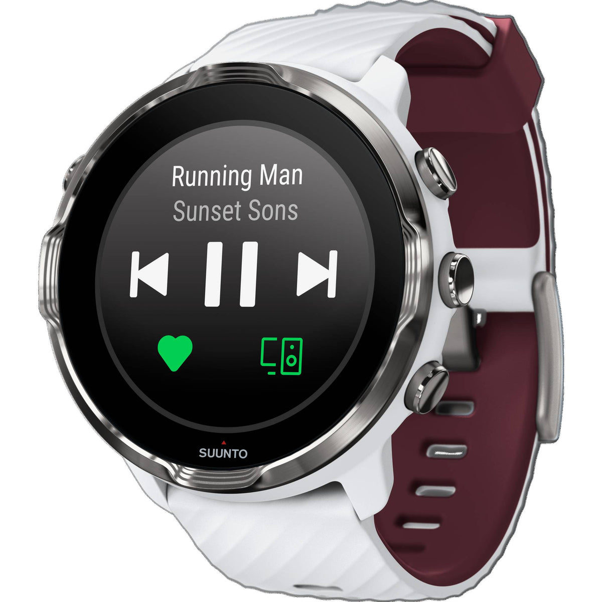 Suunto 7 Sportuhr Fitnesstracker Sportuhr Laufuhr Fitness Uhr GPS weiß burgunder - 6417084504104