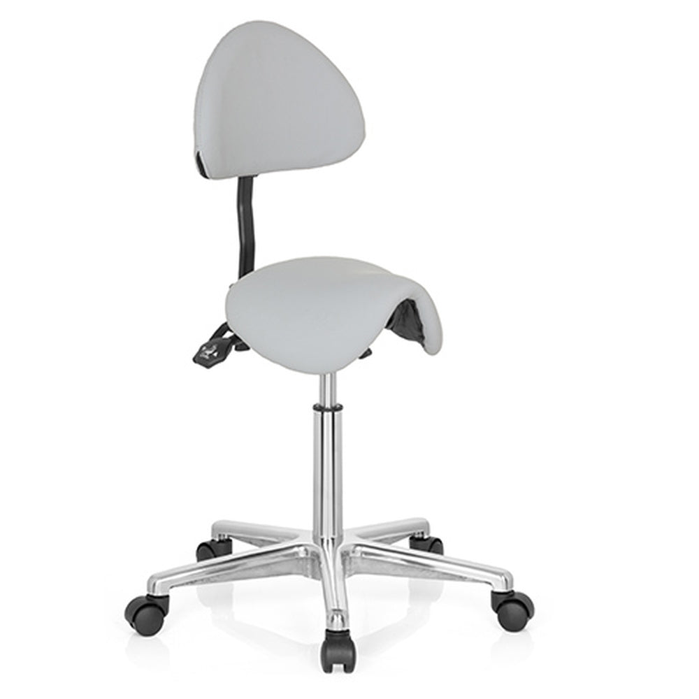 hjh OFFICE Drehhocker Arbeitsstuhl Hocker Sattel TOP WORK 20 Kunstleder Grau - 4251084659264