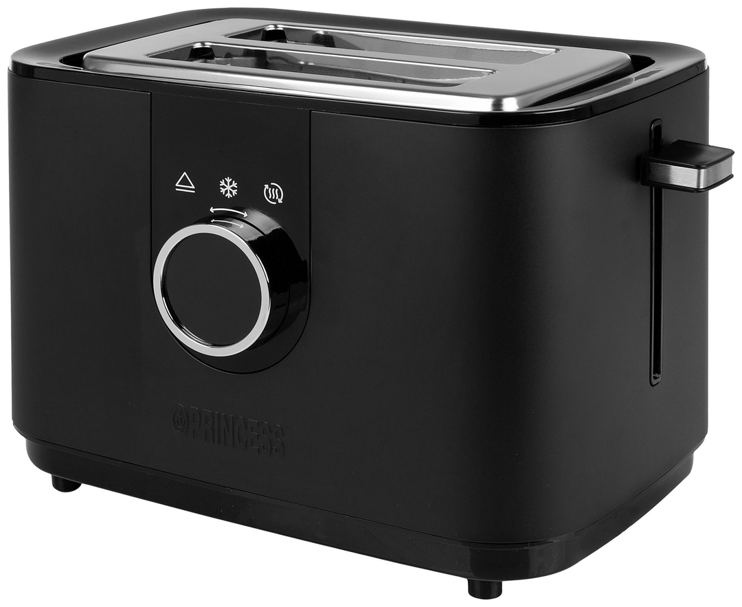 Princess 142360 Toaster mit Brötchenaufsatz Schwarz Küchengerät Nachheizfunktion