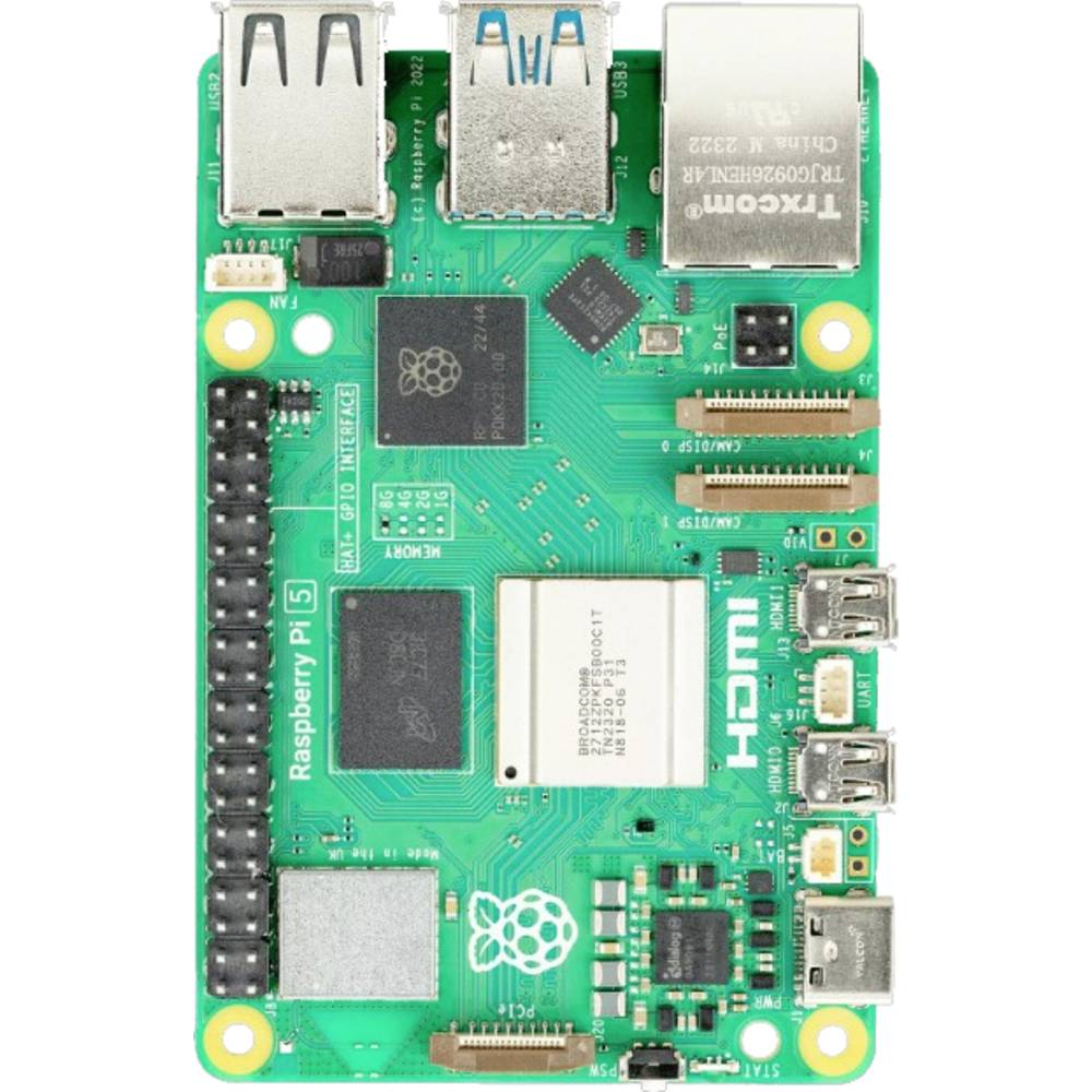 Raspberry Pi 5 B 8 GB 4 x 2.4 GHz Raspberry Pi Single-Board-Computer LAN/HDMI