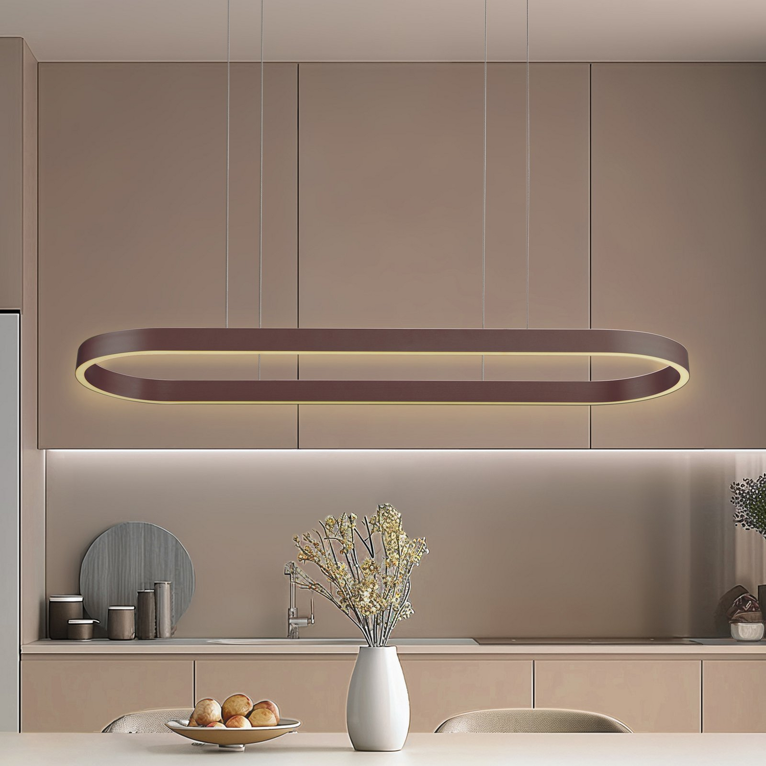 B-Ware Lucande Pendelleuchte Hängeleuchte Led Smart Kaffee Tuya Fernbedienung Cct
