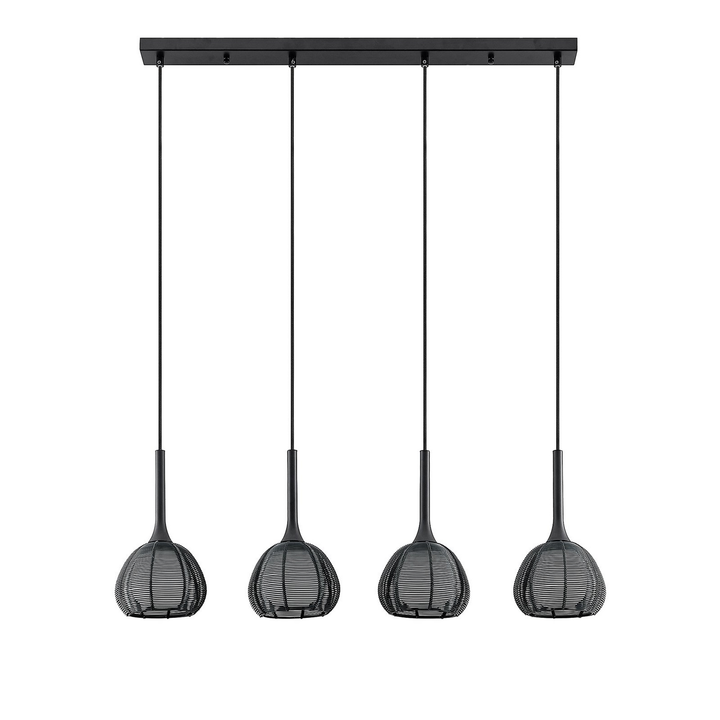 Lucande Tetira Hängeleuchte Hängeleuchte Lampe Leuchte Esstisch 4fl Lang Schw345 B-Ware - 4251096598759