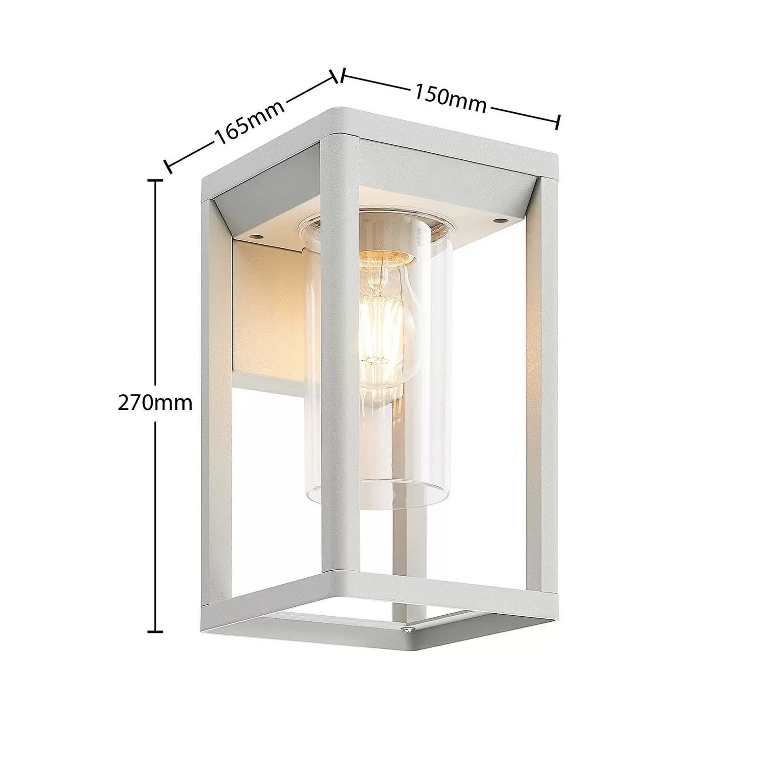 Wandleuchte Außenwandleuchte Gartenlampe Lampe Wandlampe Grau Lindby Estami