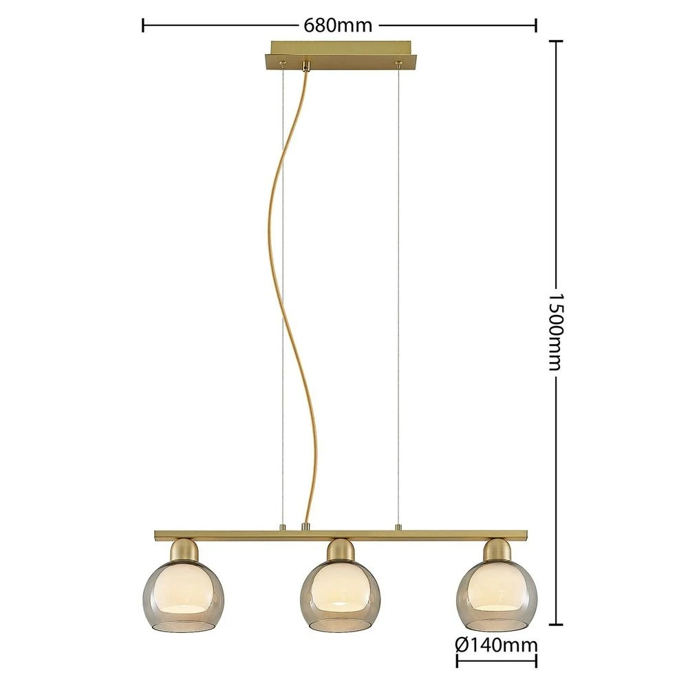 Lucande Mylah Hängelampe 3fl ø 14 Cm Deckenlampe Deckenleuchte Leuchte Spot844 B-Ware - 4251911730227