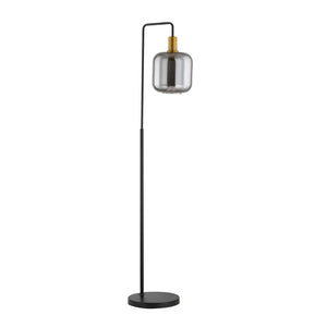 B-Ware Lindby Nimbora Stehlampe schwarz mit Glasschirm Stehleuchte Leuchte Leselampe