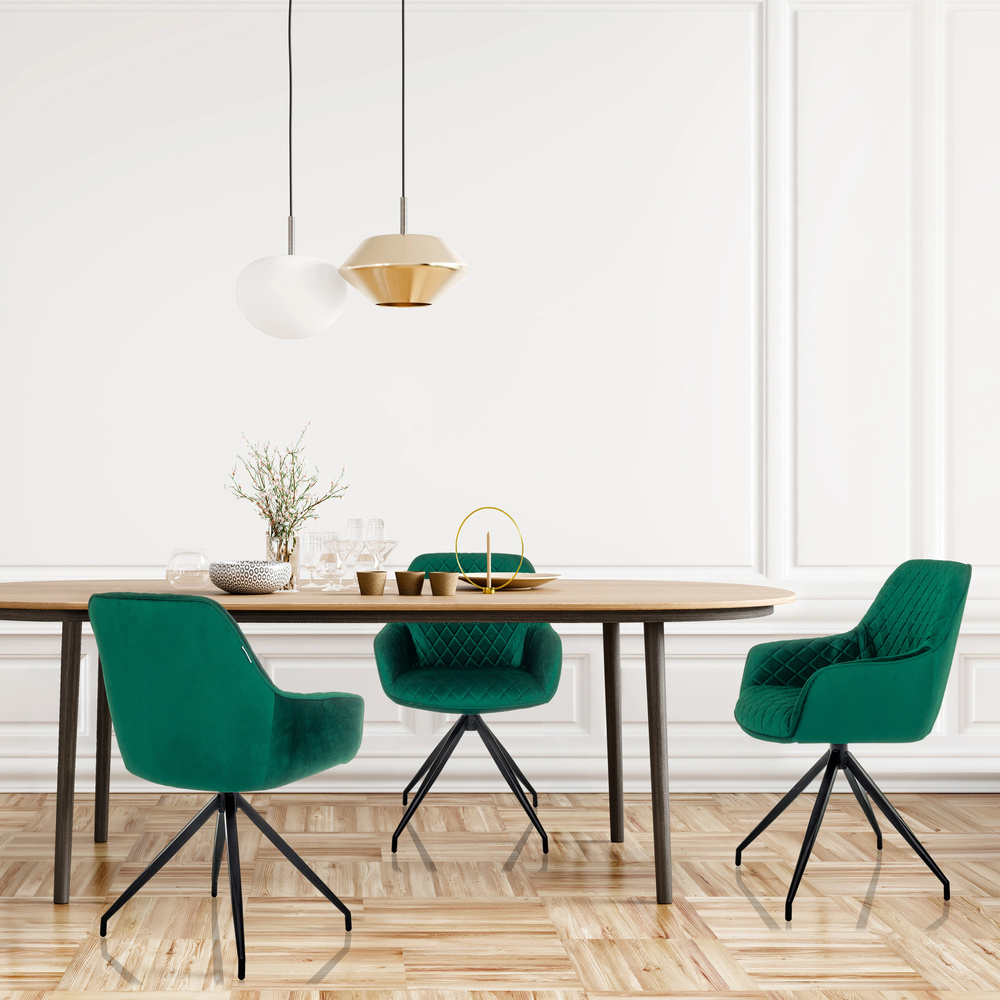 B-Ware Hjh Living Diningstuhl Schalenstuhl Esszimmerstuhl Samt Grün Gepolstert
