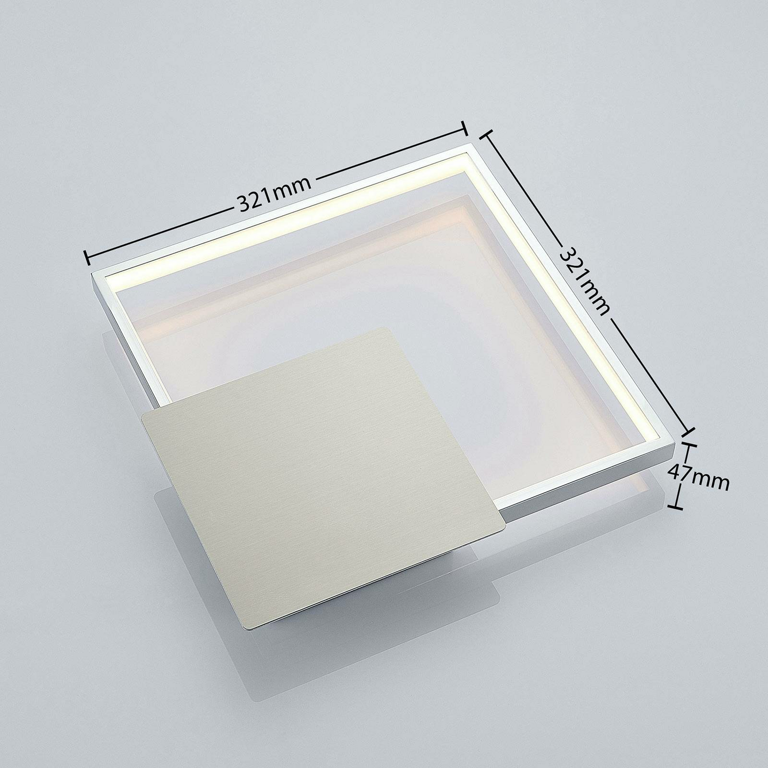 B-Ware Lindby Wandleuchte Wandlampe Led Anays Square Weiß Polycarbonat Metall Alumin645
