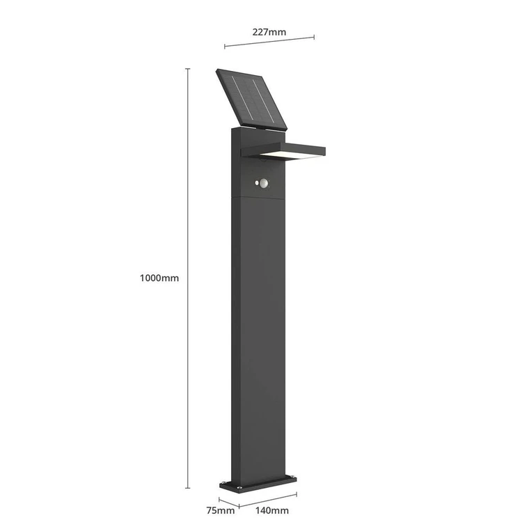 B-Ware Lucande Solar Led Wegelampe Silvan Sensorleuchte 100 Cm Gartenleuchte Mastlampe