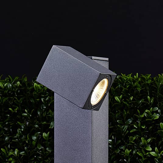 Lucande Wegeleuchte Wegelampe LED Kopf flexibel grafitgrau Aluminium Glas Außenb - 6291105701969