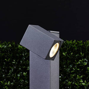 B-Ware Lucande Wegeleuchte Wegelampe LED Kopf flexibel grafitgrau Aluminium Glas Außenb