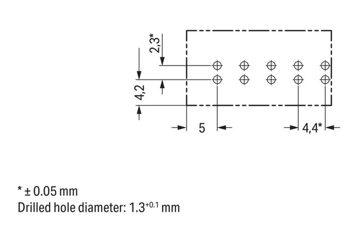 WAGO Stecker für Leiterplatten 890-895 50Stück pink Netz-Steckverbinder 5-polig