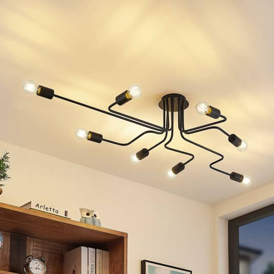 Lindby Elimar Deckenlampe achtflammig Deckenleuchte Lampe Leuchte IP20 E27 60W - 4251911710328