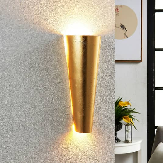 Lindby Formvollendete LED-Wandleuchte Wandleuchte Lampe Leuchte IP20 Conan Gold