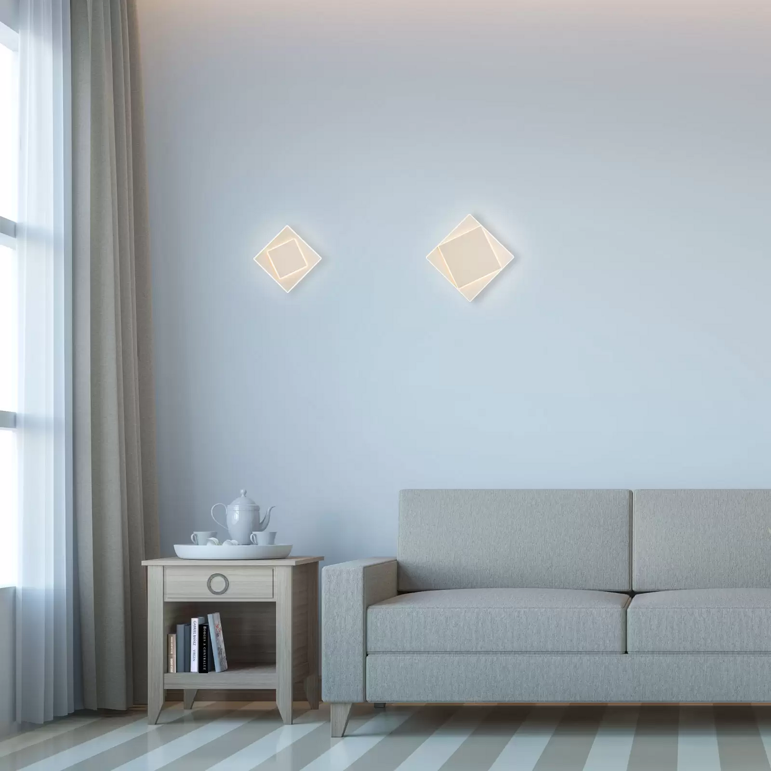 Mantra Iluminación Led Wandleuchte Dakla Weiß 28x28 Cm Wandlampe Lampe Leuchte B-Ware - 8435153264269