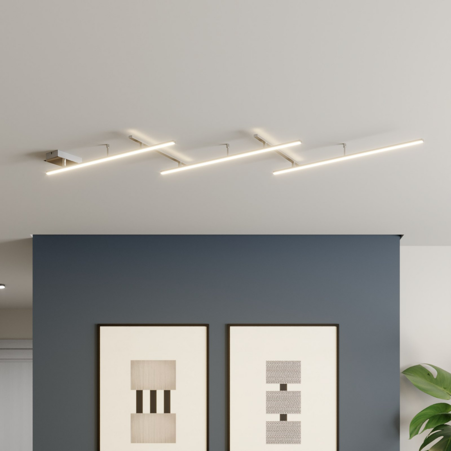 B-Ware Trio Lighting Led Deckenlampe Indira Hängelampe Lampe Leuchte Dimmbar 25 W Nickel
