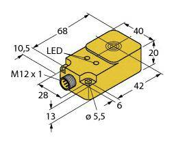 Turck Induktiver Sensor Bündig Namur Induktionssensor 1000 Hz Kunststoff Quader  B-Ware - 4047101064872