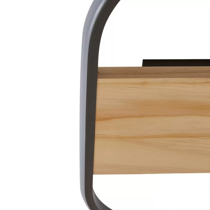 Lindby LED-Deckenleuchte Romilda Deckenlampe Leuchte Lampe grau Holz 37 cm breit