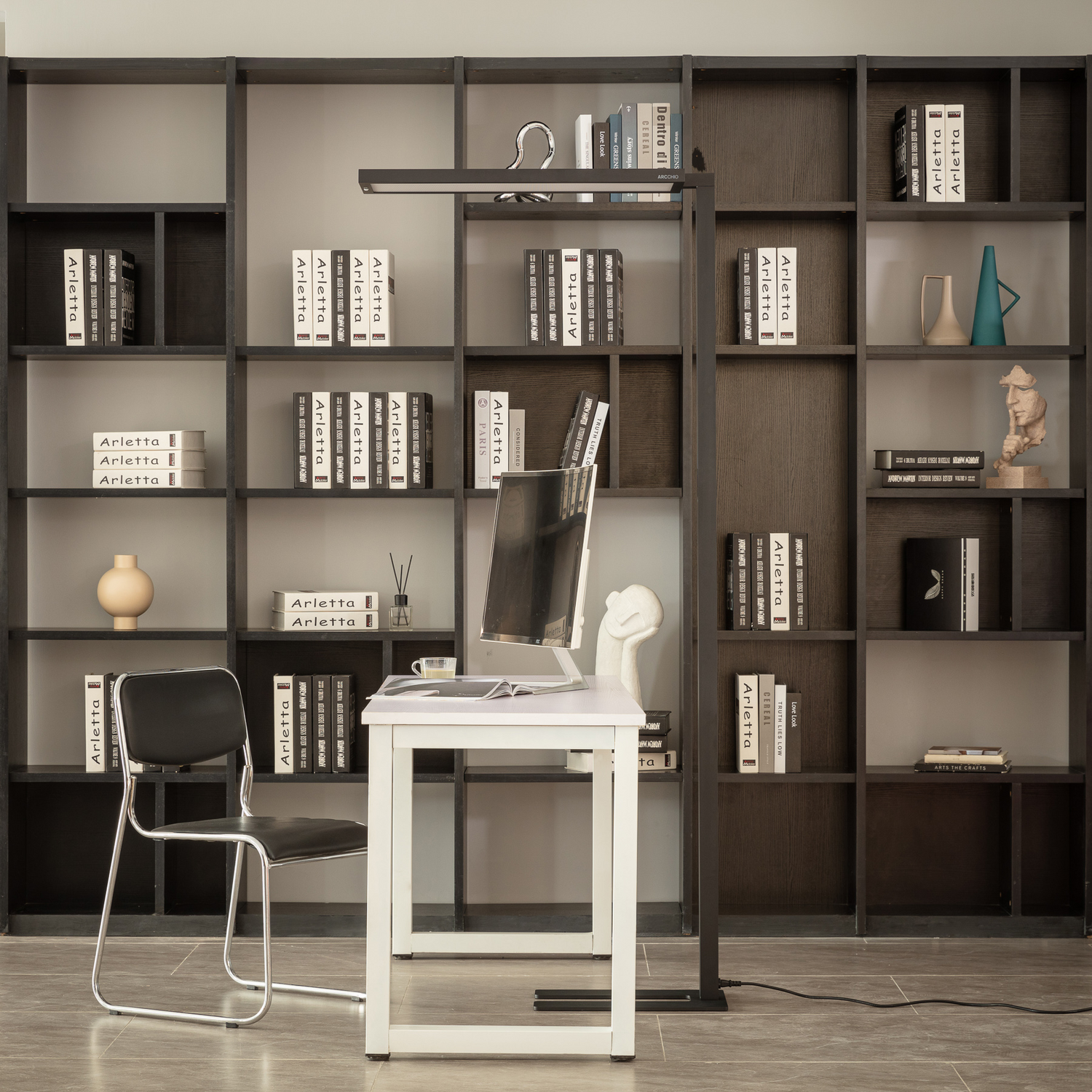 B-Ware Arcchio Stehleuchte Finix LED schwarz 100W dimmbar Stehlampe Büro Arbeitszimmer