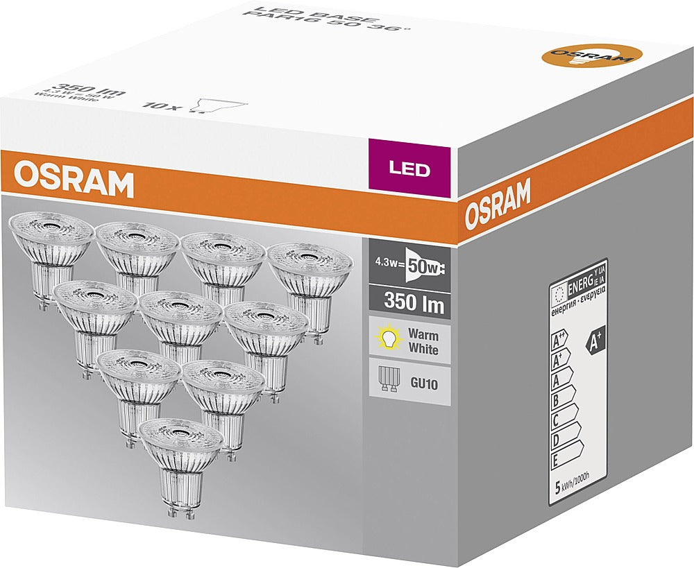B-Ware Osram Led Gu10 Reflektor Leuchtmittel Strahler 4.3 W Warmweiß 51x55mm 10 St