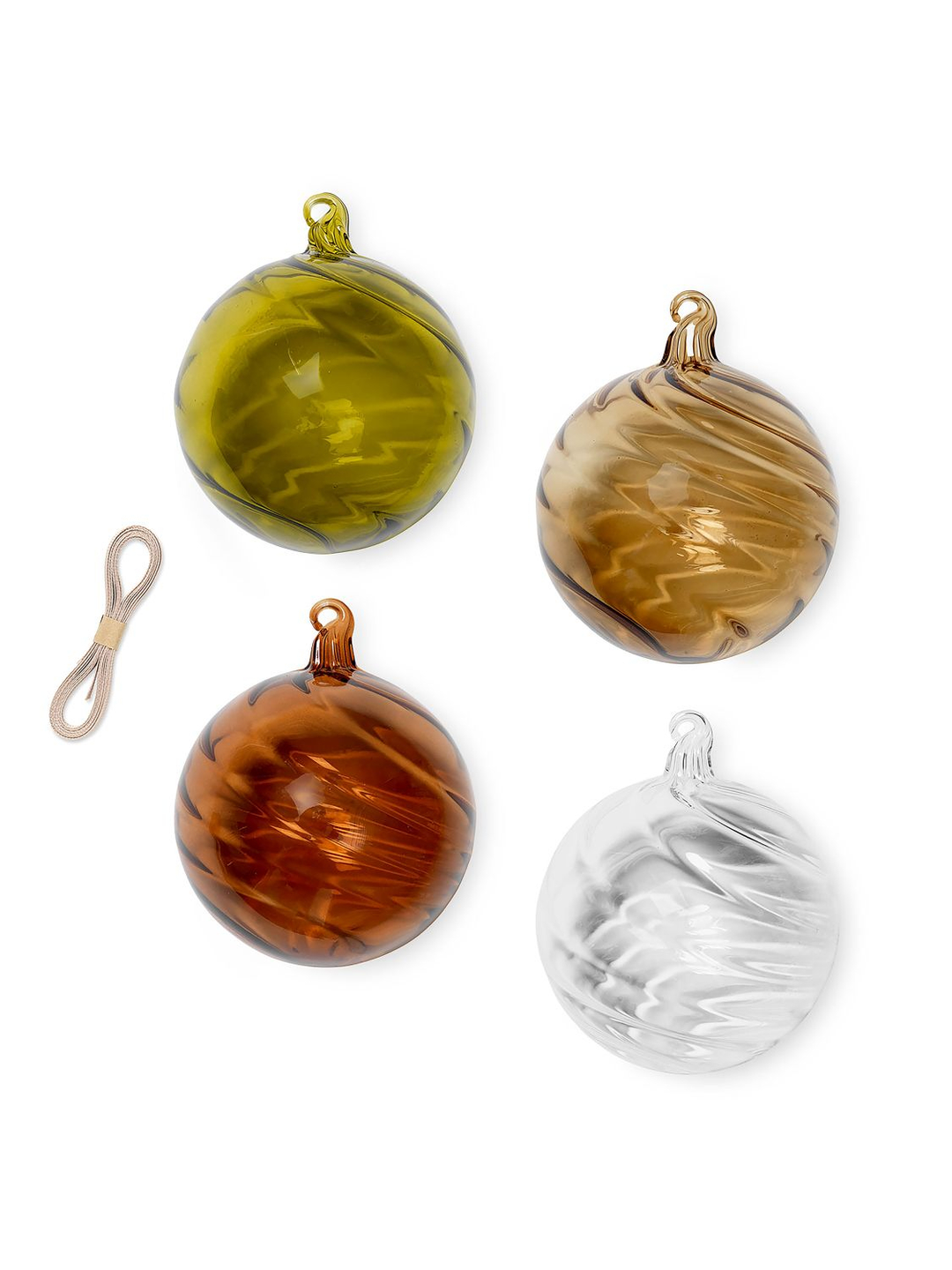 Ferm Living   Twirl Christbaumkugel ø 10 Cm 4er Set Weihnachtskugel Schmuck B-Ware