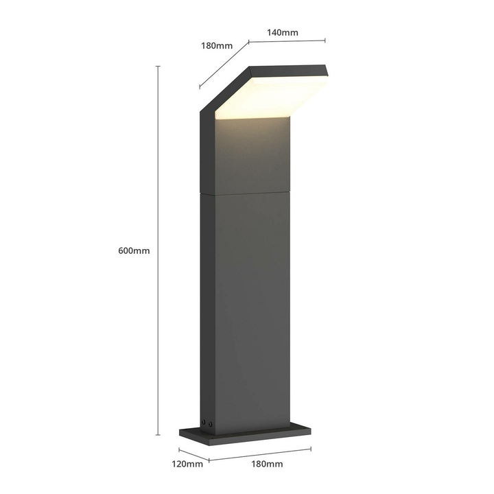 Arcchio Led Wegelampe Yolena Wegeleuchte Gartenlampe Lampe 16 W 60 Cm Grafitgrau B-Ware