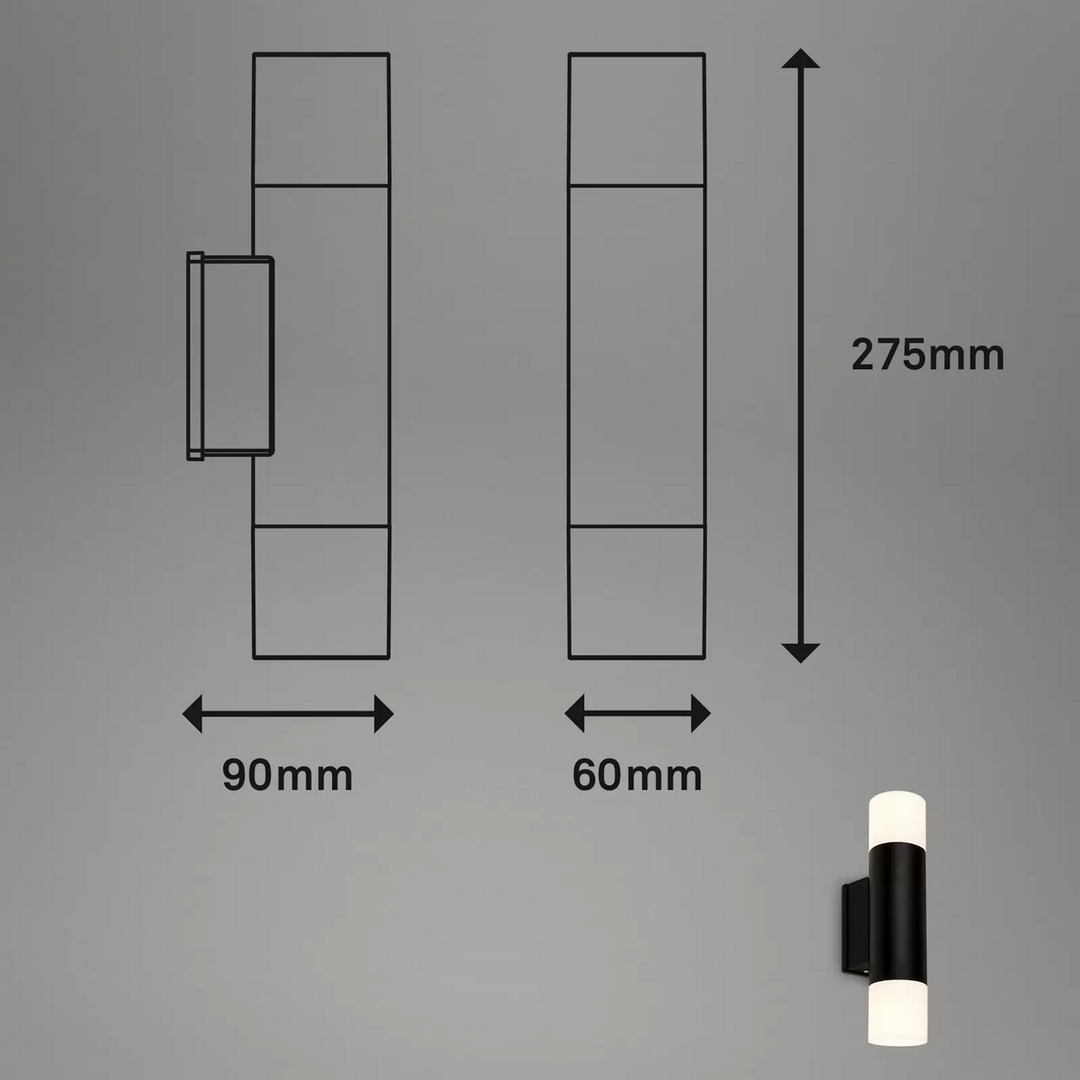 Briloner Badleuchte 2090025 Wandleuchte Badezimmerleuchte Feuchtraumleuchte LED