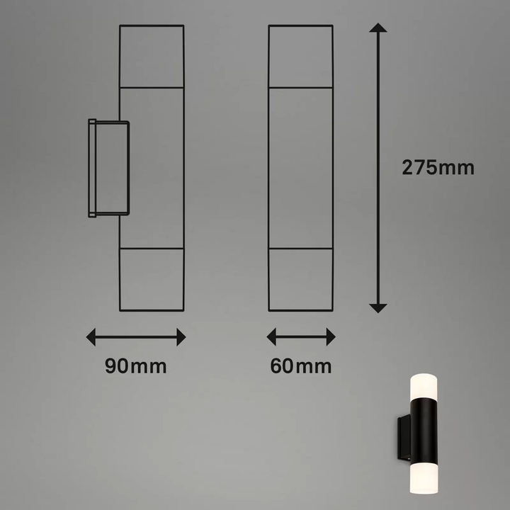 Briloner Badleuchte 2090025 Wandleuchte Badezimmerleuchte Feuchtraumleuchte LED