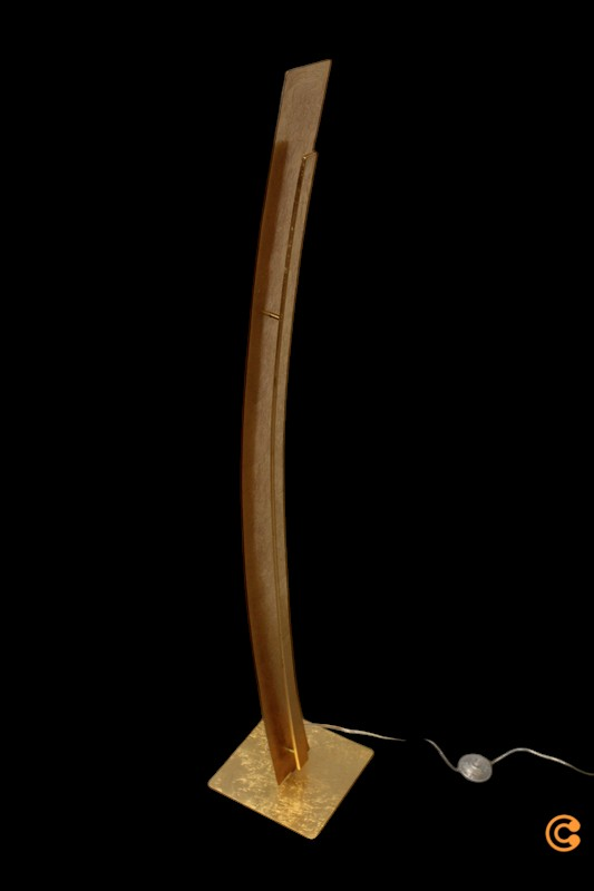 B-Ware Paul Neuhaus Stehleuchte Standlampe Led Nevis Blattgoldoptik Gold Stahl Beleucht